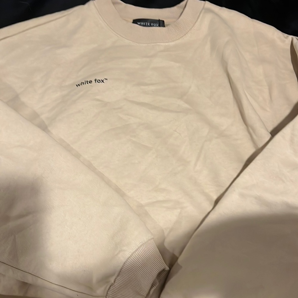 Beige White Fox Boutique Crewneck